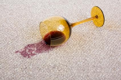 red wine on carpet