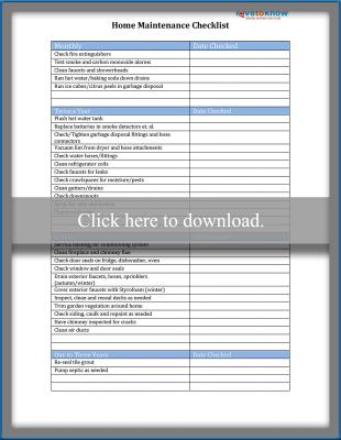 household maintenance checklist