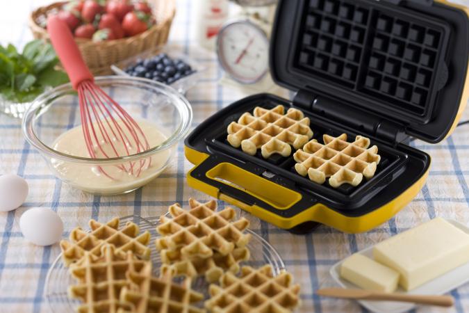 Foto de gofres o waffles con coco