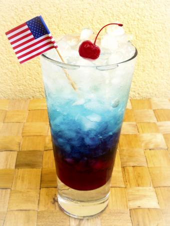 Red, white, and blue firecracker cocktail