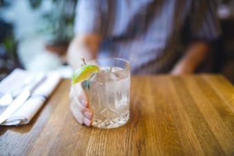  Gin tonic on a table