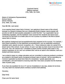 college application cover letter