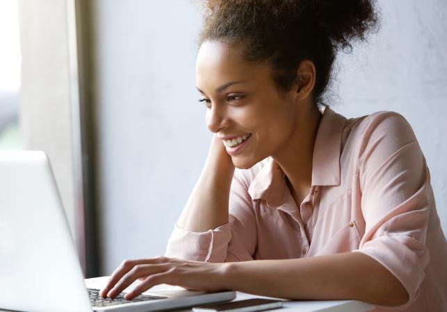 woman browsing scholarships