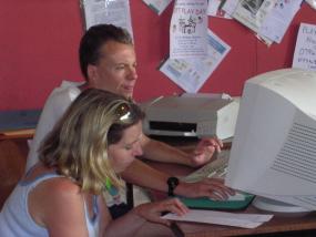 People working on computers.
