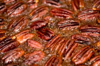 Pecan cake closeup