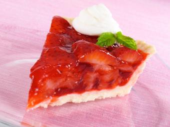 Slice of fresh strawberry pie