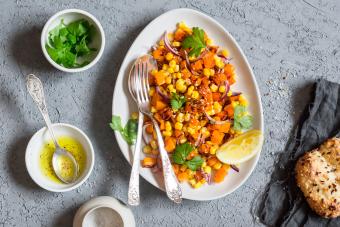 Corn and Onions with Sweet Potatoes