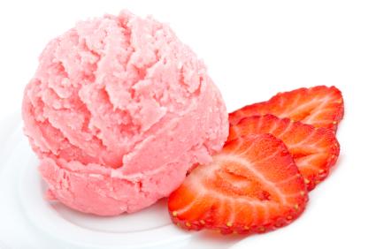 strawberries and ice cream