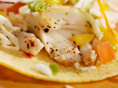 Fish taco with mango salsa