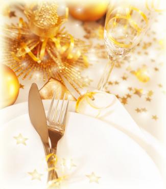 New Years dinner table setting