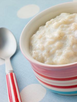 Bowl of creamy rice pudding