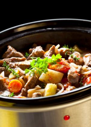 slow cooker with stew