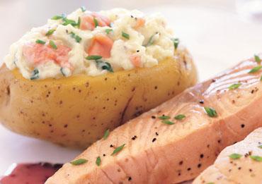salmon stuffed baked potato
