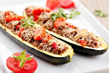 Stuffed zucchini halves