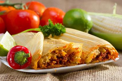 Mexican tamales on plate