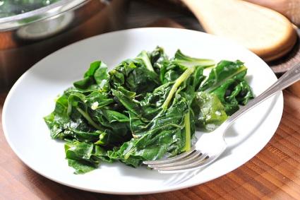 Steamed Swiss chard