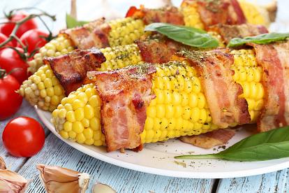 Bacon wrapped corn