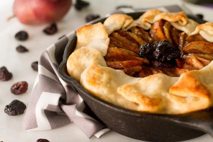 Pear and dried cherry rustic tart