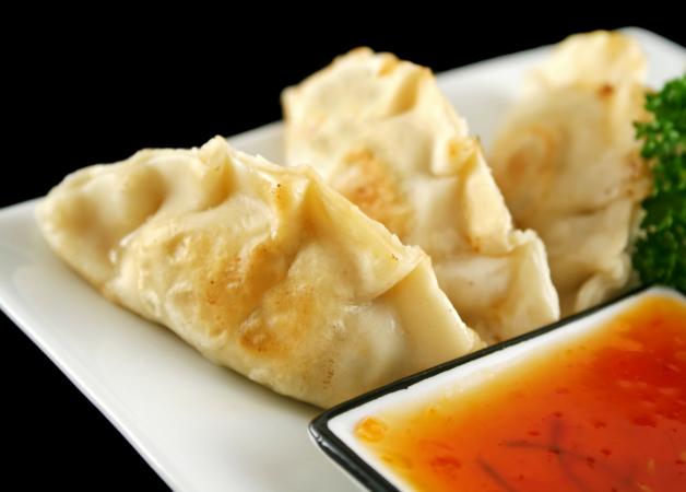 Pork dumplings and sauce
