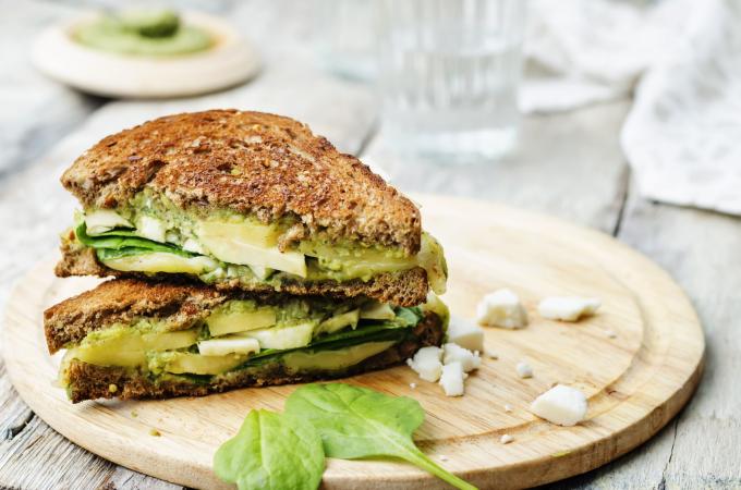 Pesto avocado grilled cheese