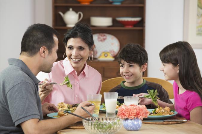 family eating dinner