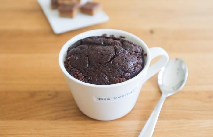 Chocolate cake in a mug