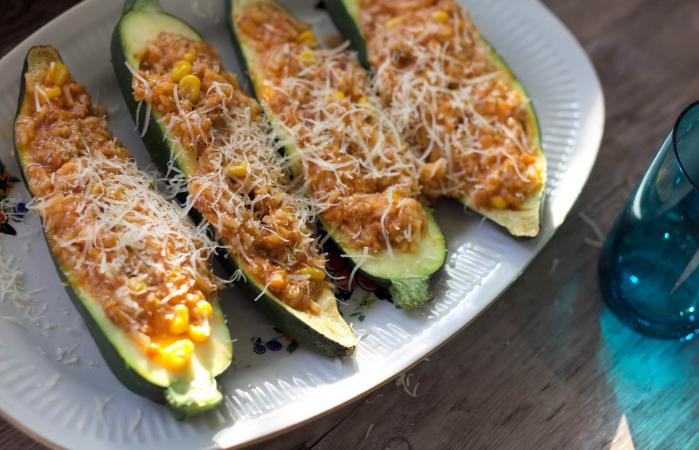 Zucchini Meatloaf Boats