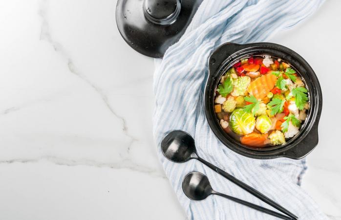 Homemade soup with vegetables