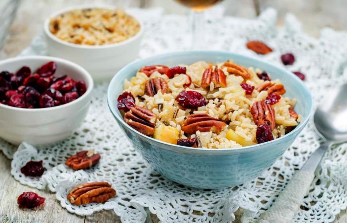 Apple Pecan dried cranberries and brown wild rice