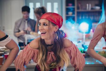 Woman as fortune teller at party