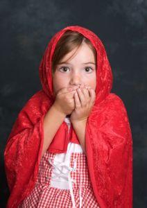 little girl in red riding hood costume