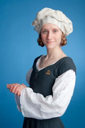 young woman in medieval costume