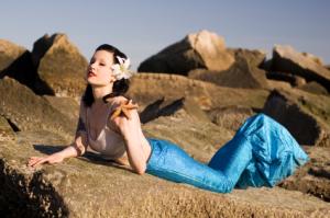 mermaid on rocks