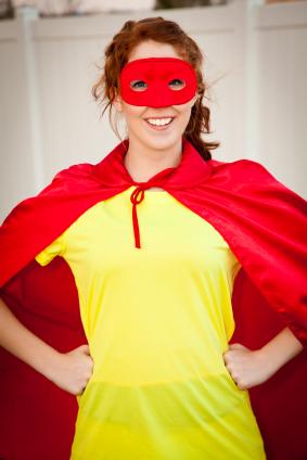 Teen dressed as superhero