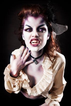 Woman dressed as a vampire