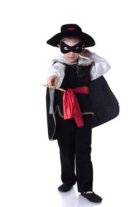 kid dressed as zorro