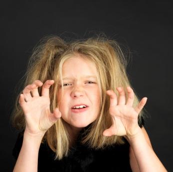 Girl dressed up as a troll