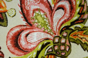 floral needlepoint pattern on canvas