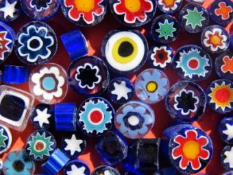 flowered polymer clay beads