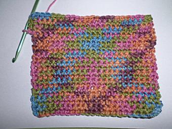 Crocheting around the corner to create a finished edge
