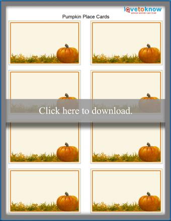 Thanksgiving pumpkin place cards printable template