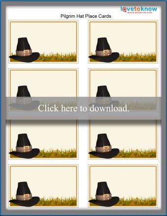 Thanksgiving pilgrim hat place cards template