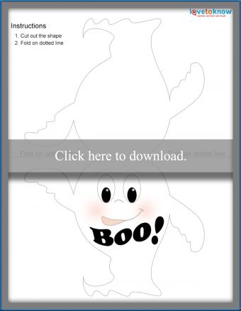 template for ghost Halloween card