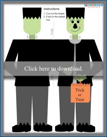 printable Halloween card with Frankenstein