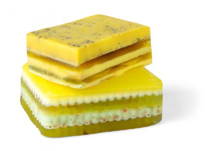 Layered bars of soap