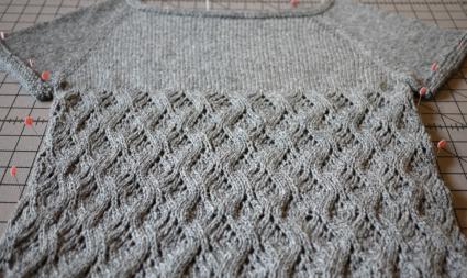 Castle pullover blocking