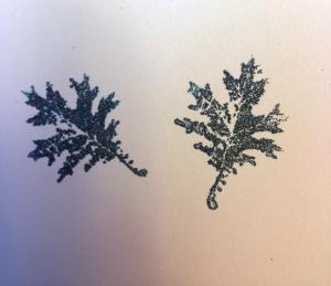 Loose embossing powder on stamps