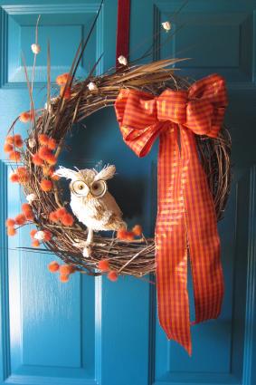 fall owl wreath
