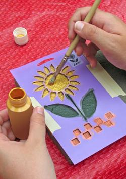 Hand stenciling with paint
