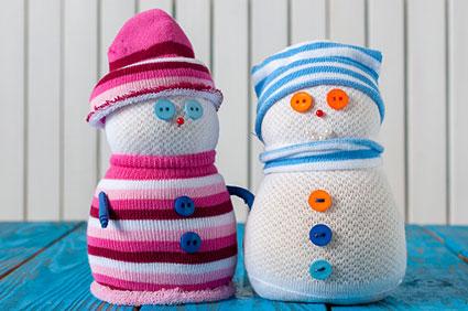 sock snowman couple